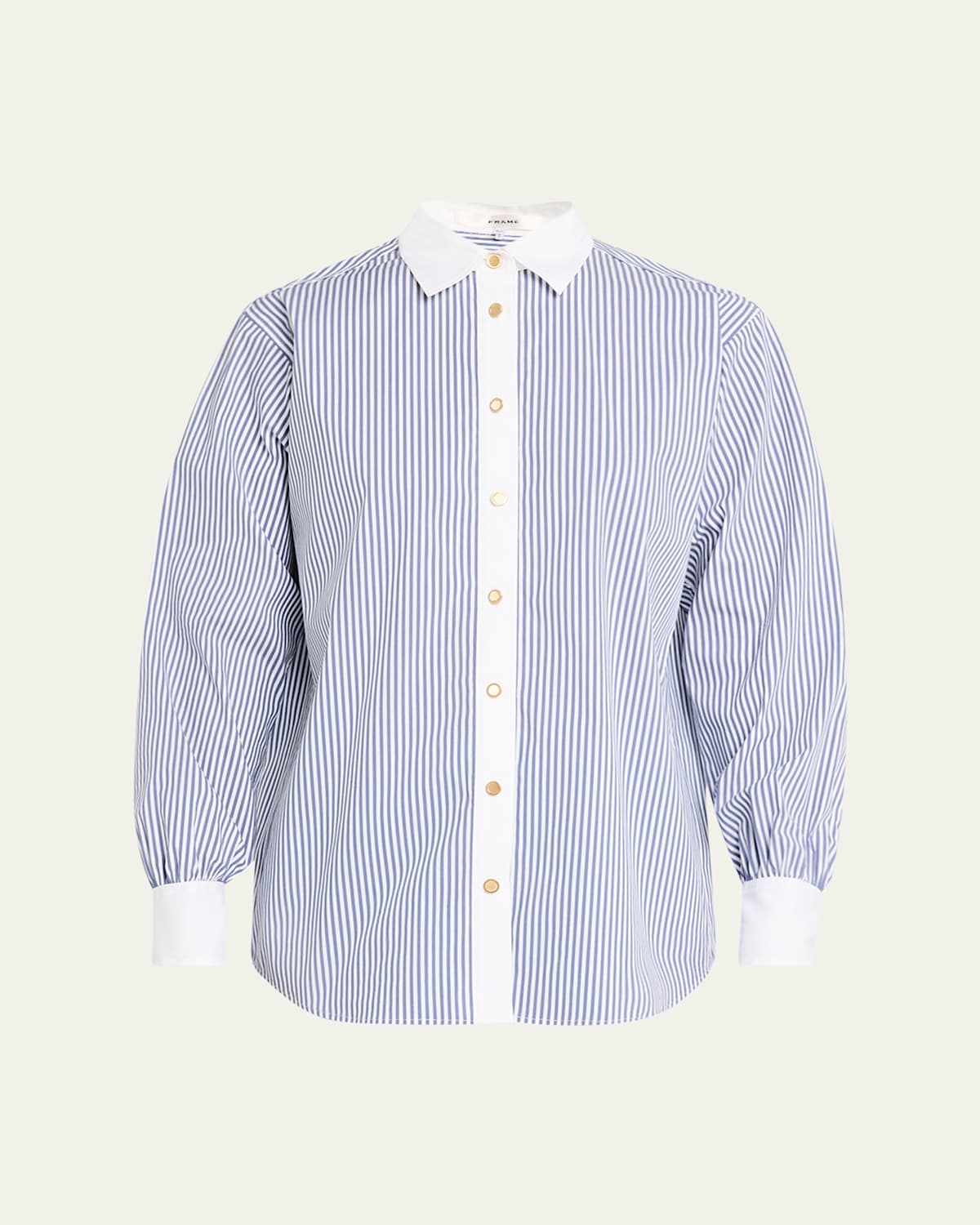 Frame The Borrowed Shirt In Dark Chambray Multi