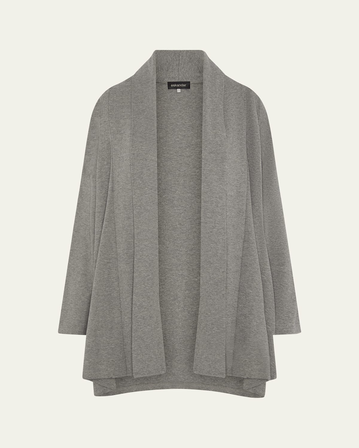 ESKANDAR WIDE A-LINE SHAWL-COLLAR CARDIGAN (LONG PLUS LENGTH) 