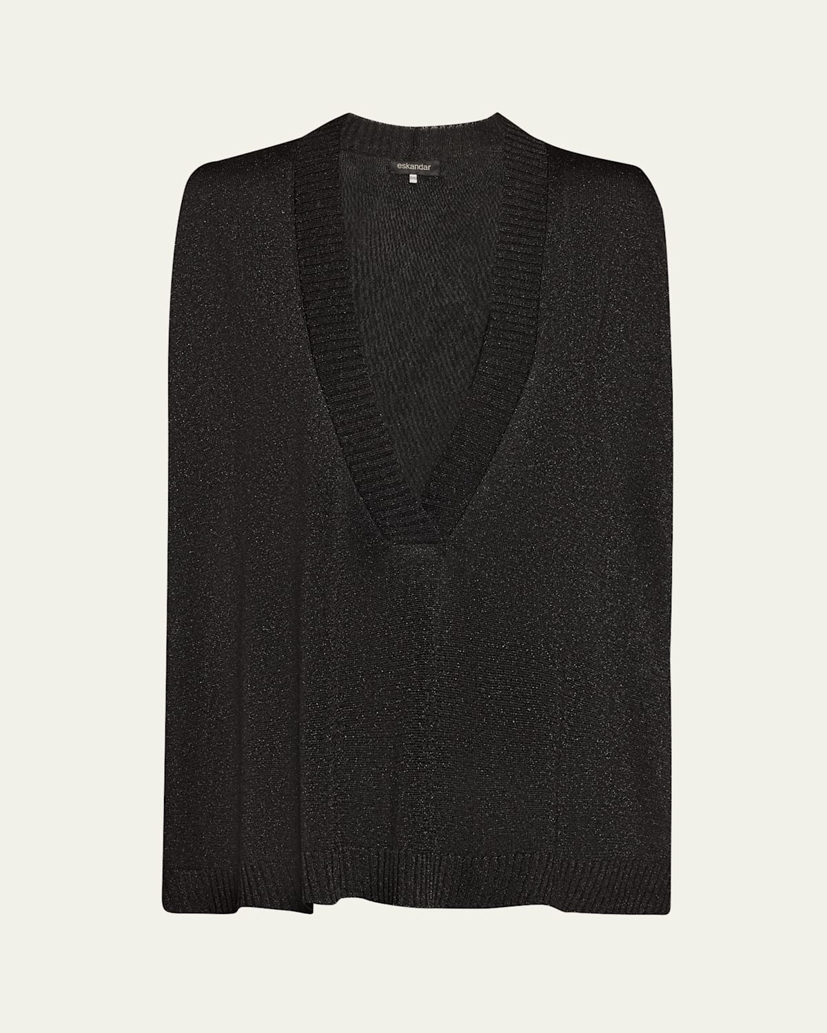 ESKANDAR A-LINE SLEEVELESS DEEP-V SWEATER (MID PLUS LENGTH) 