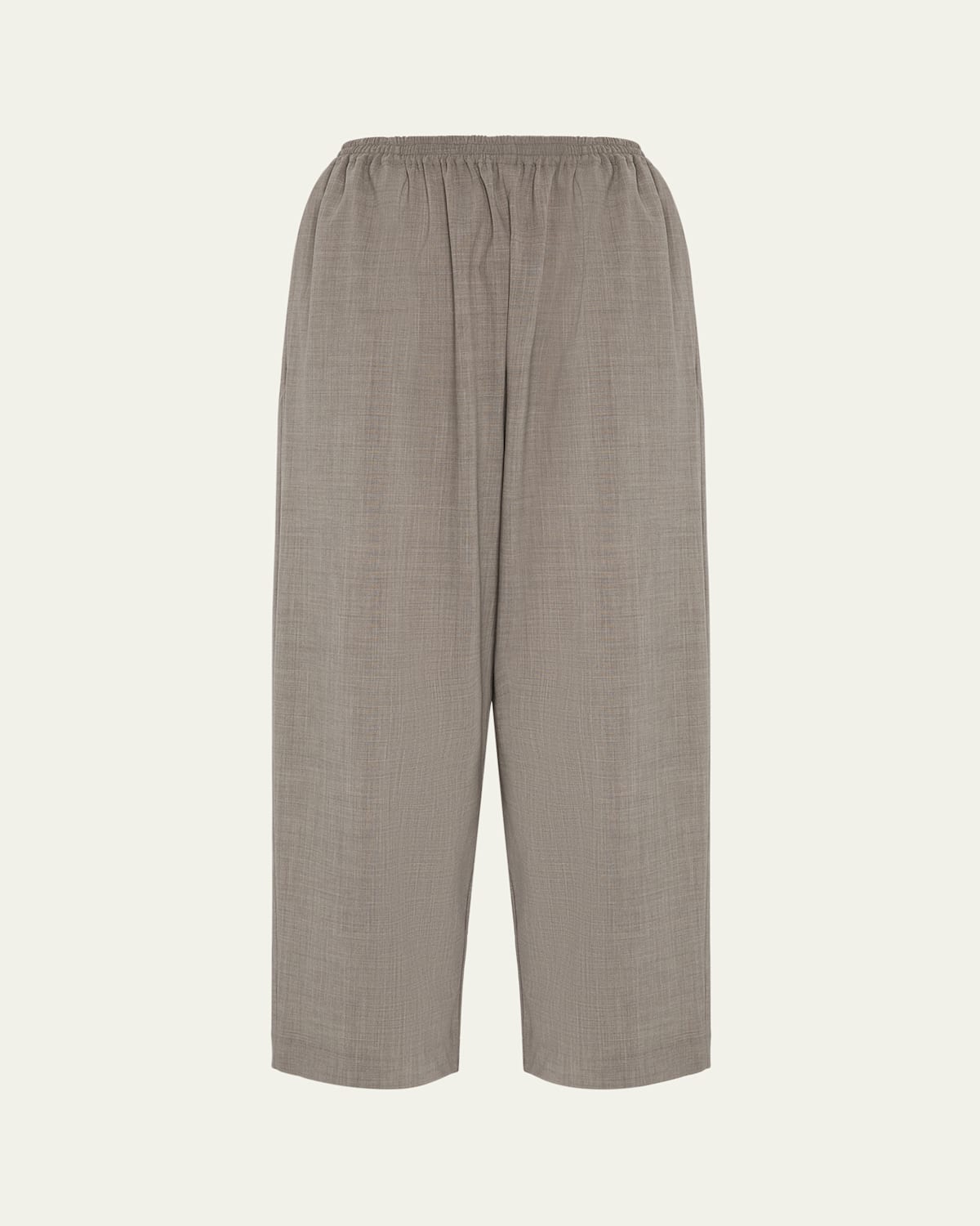 Eskandar Cashmere-blend Longer Japanese Trousers With Ankle Slits In Mushroom