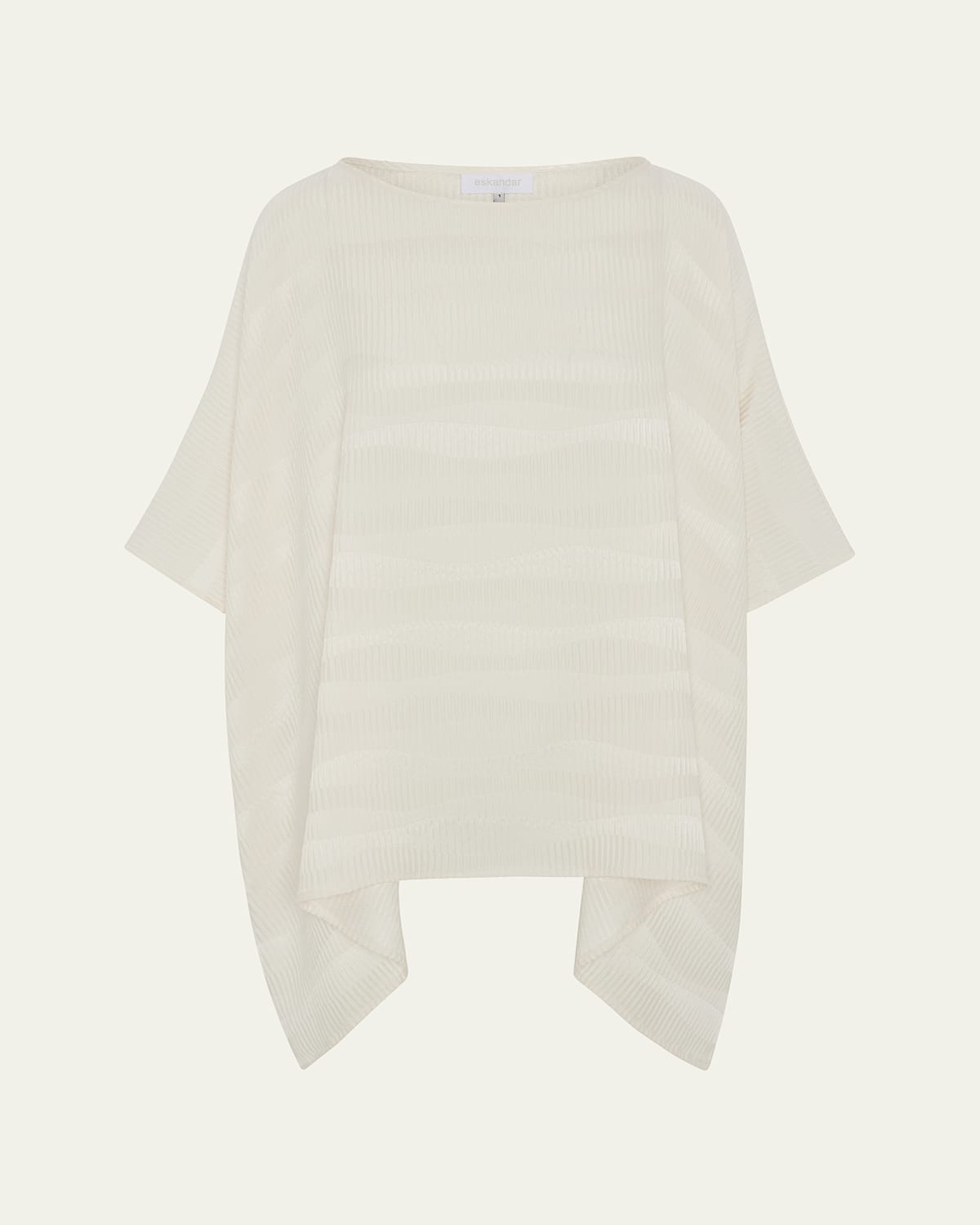 Eskandar Longer-back Scoop-neck Kaftan (mid Plus Length) In Ivory