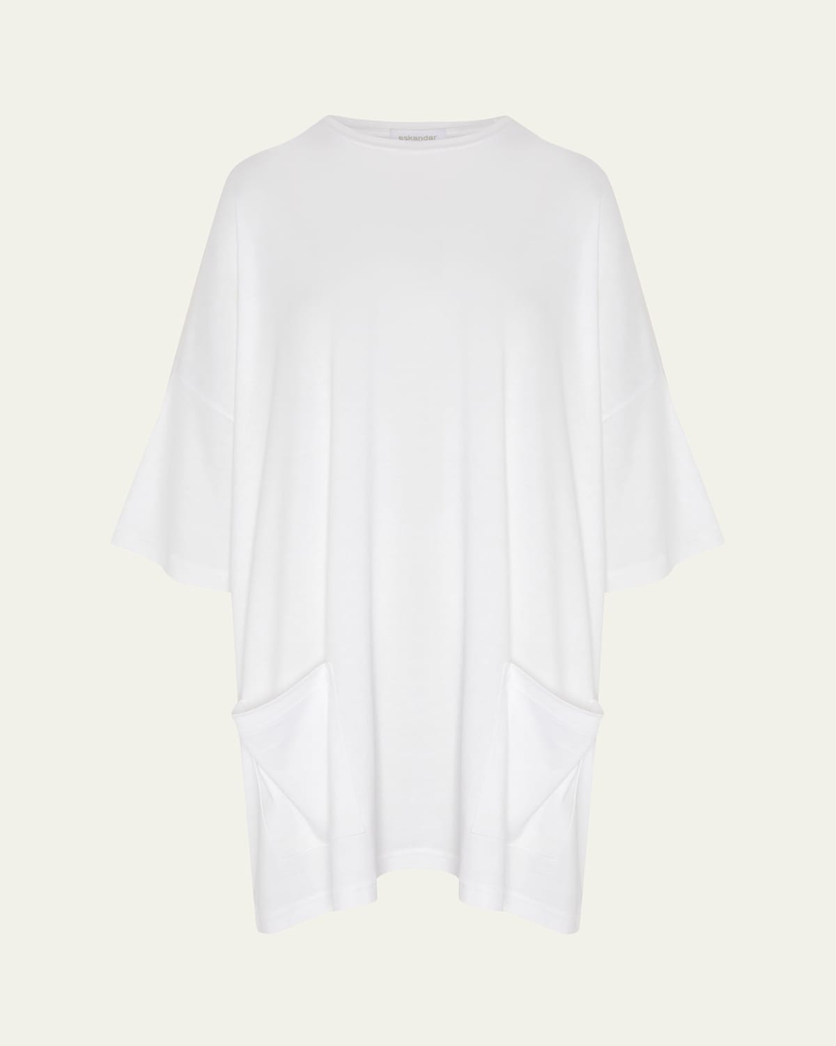 Sloped-Shoulder Round-Neck Poncho (Long Plus Length)