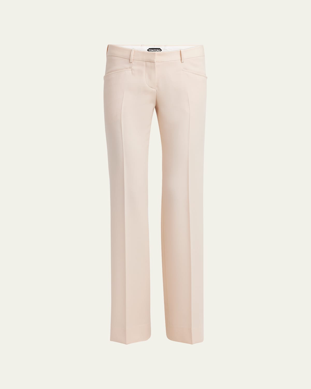 Tom Ford Low-waist Wool Flare Trousers In Light Blus