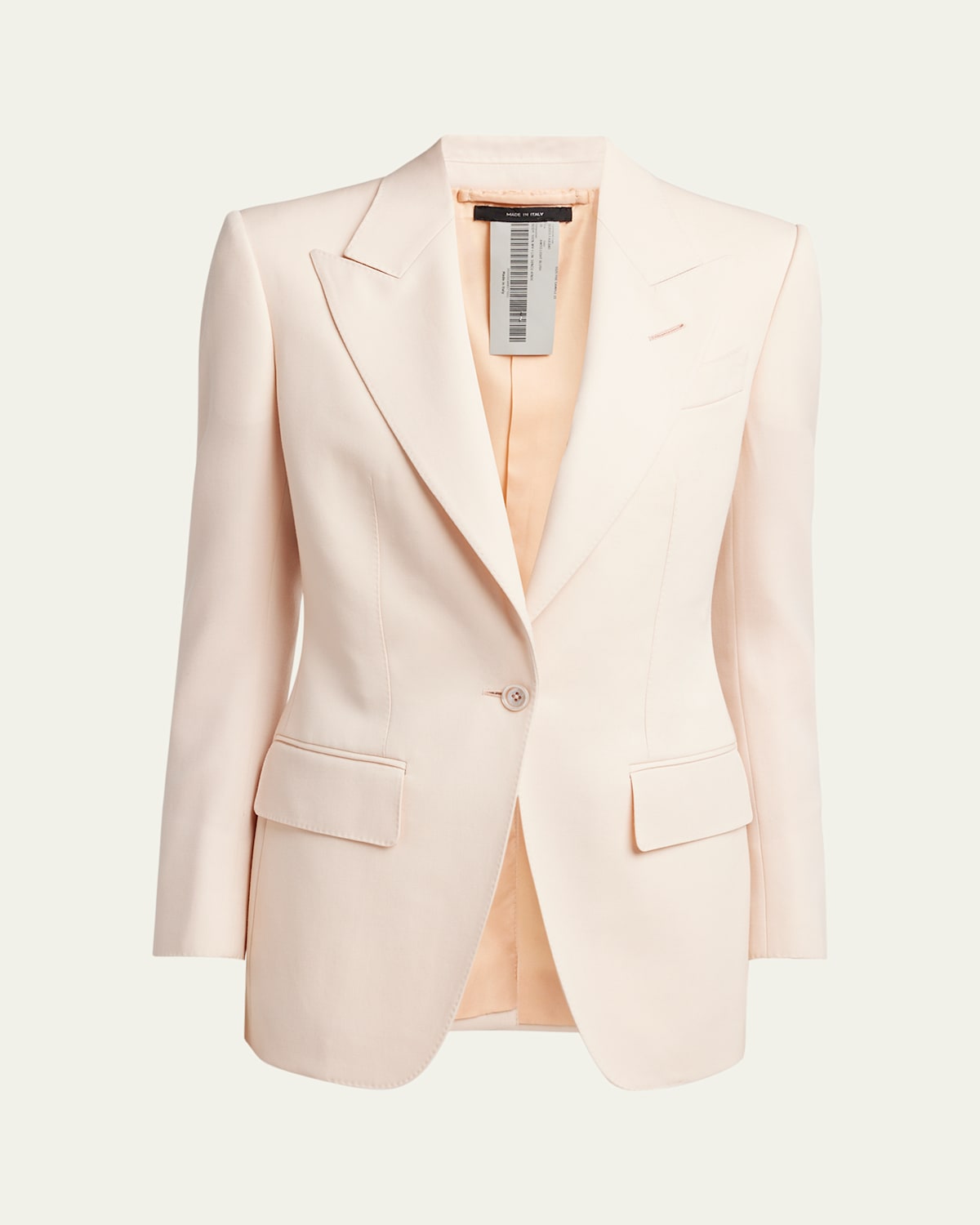 Single-Breasted Wool-Blend Blazer Jacket