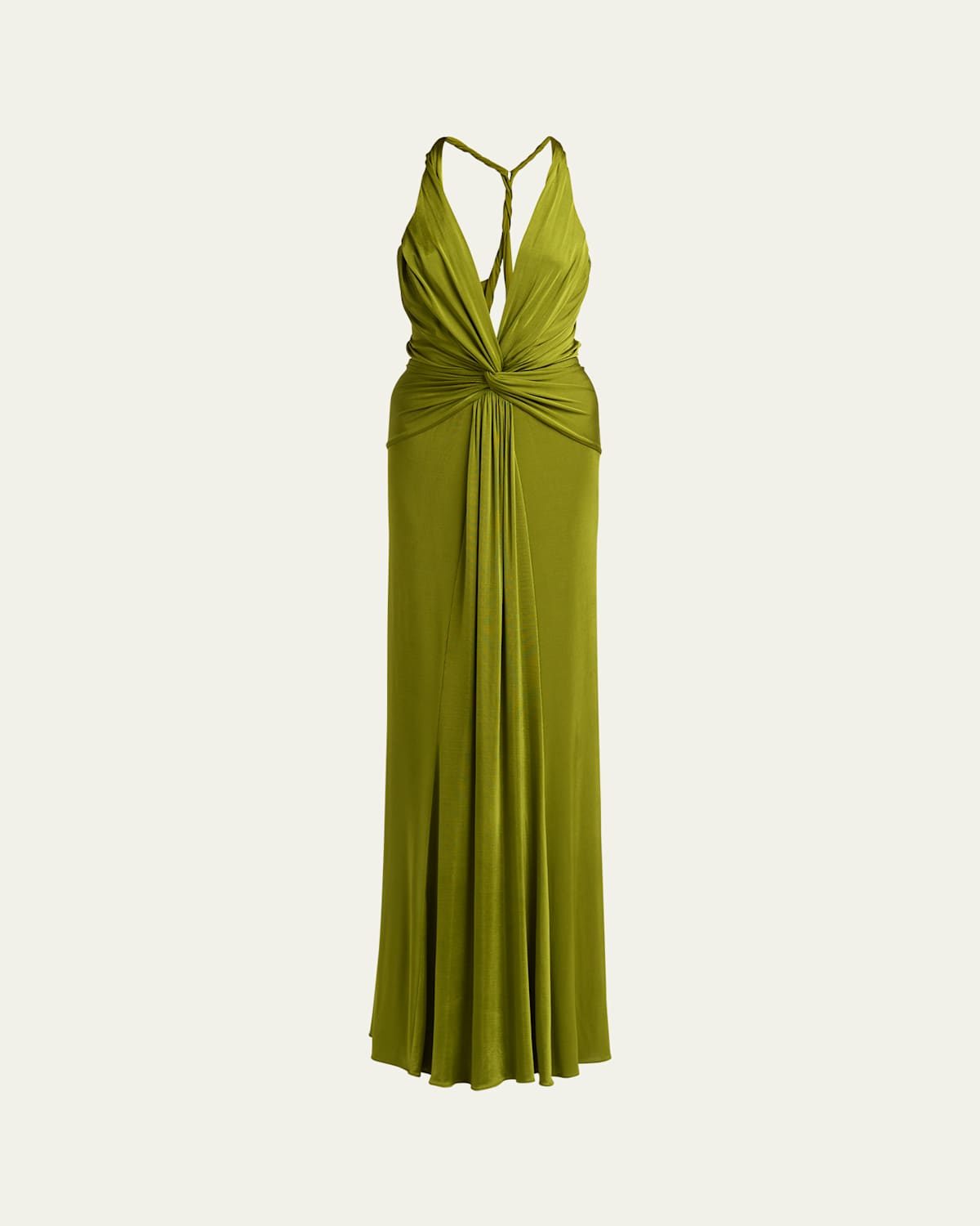 Draped V-Neck Gown