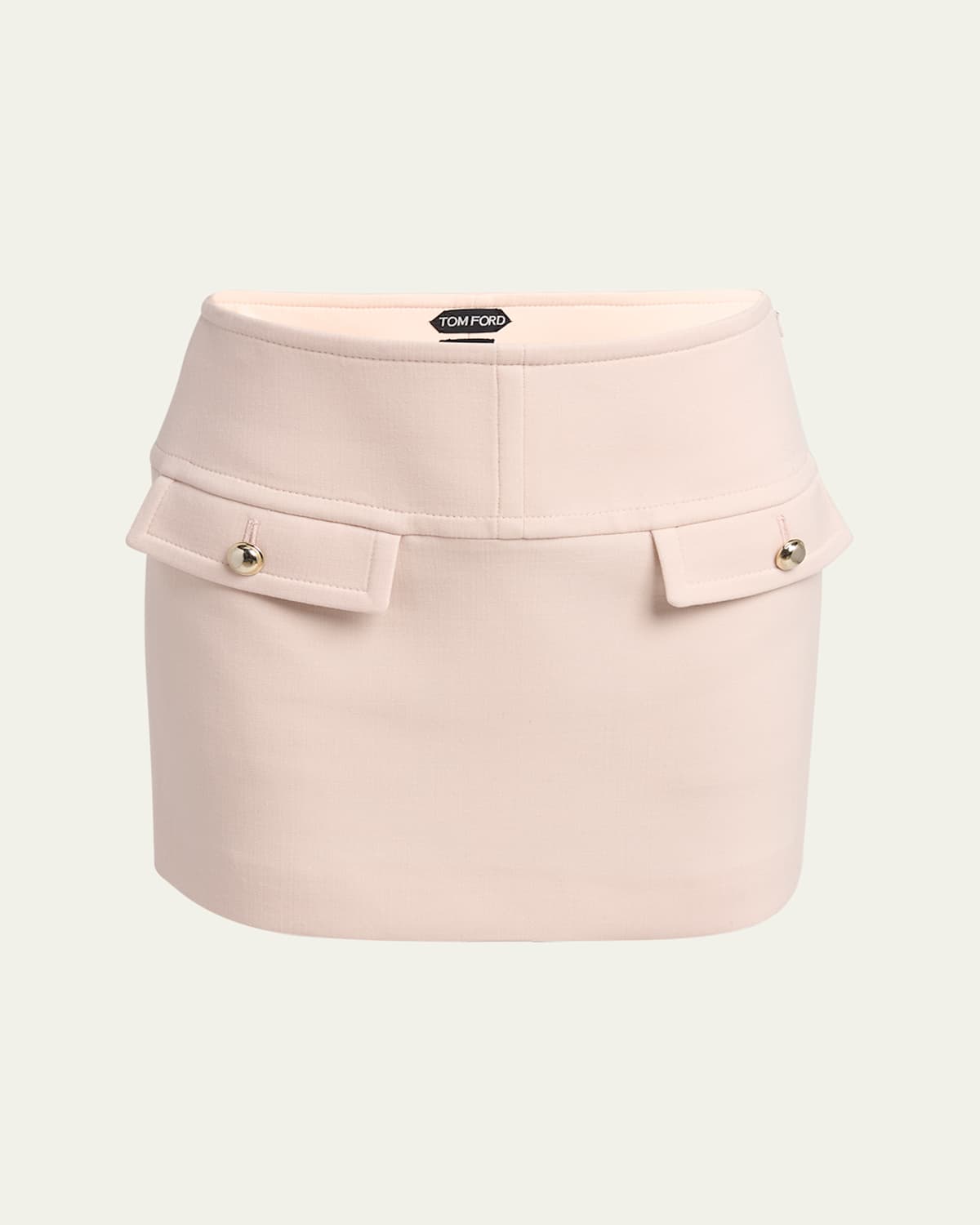 Buttoned Wool Mini Skirt