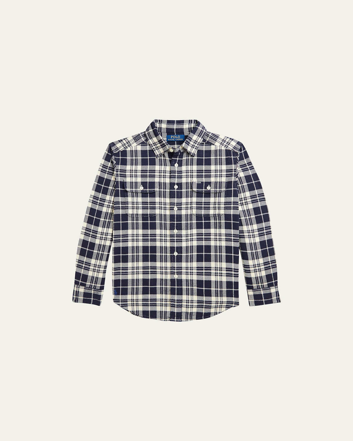 Boy's Brushed Flannel-Print Sport Shirt, Size 2-7