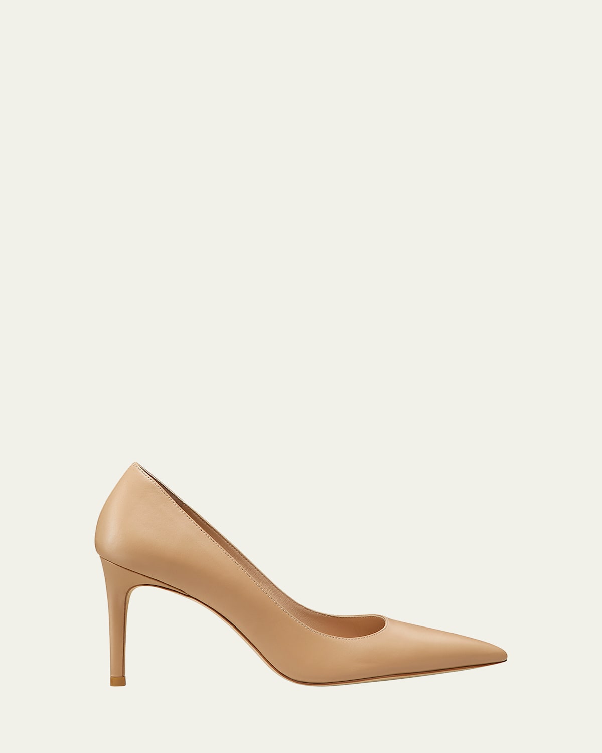 Stuart Weitzman Stuart Power 85 Leather Pumps In Adobe