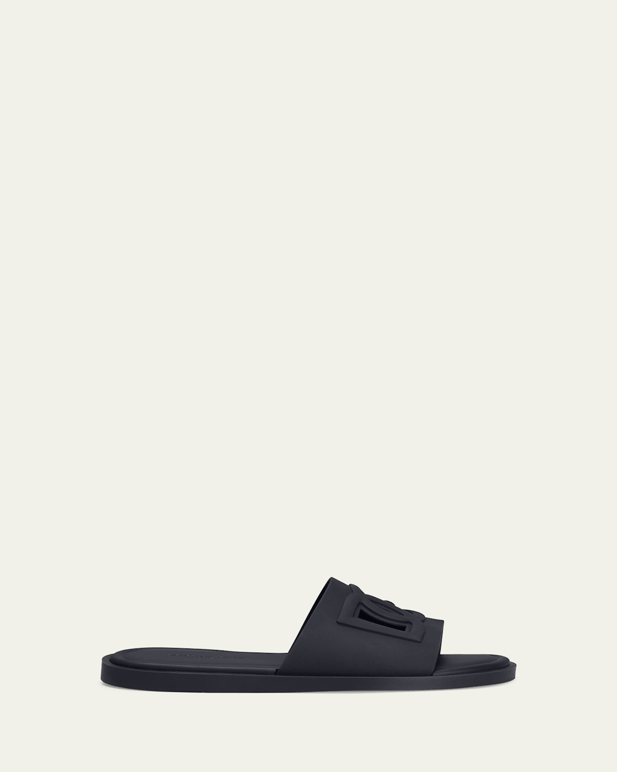 Shop Dolce & Gabbana Men's Rubber Beachwear Pool Slides In Dark Blue