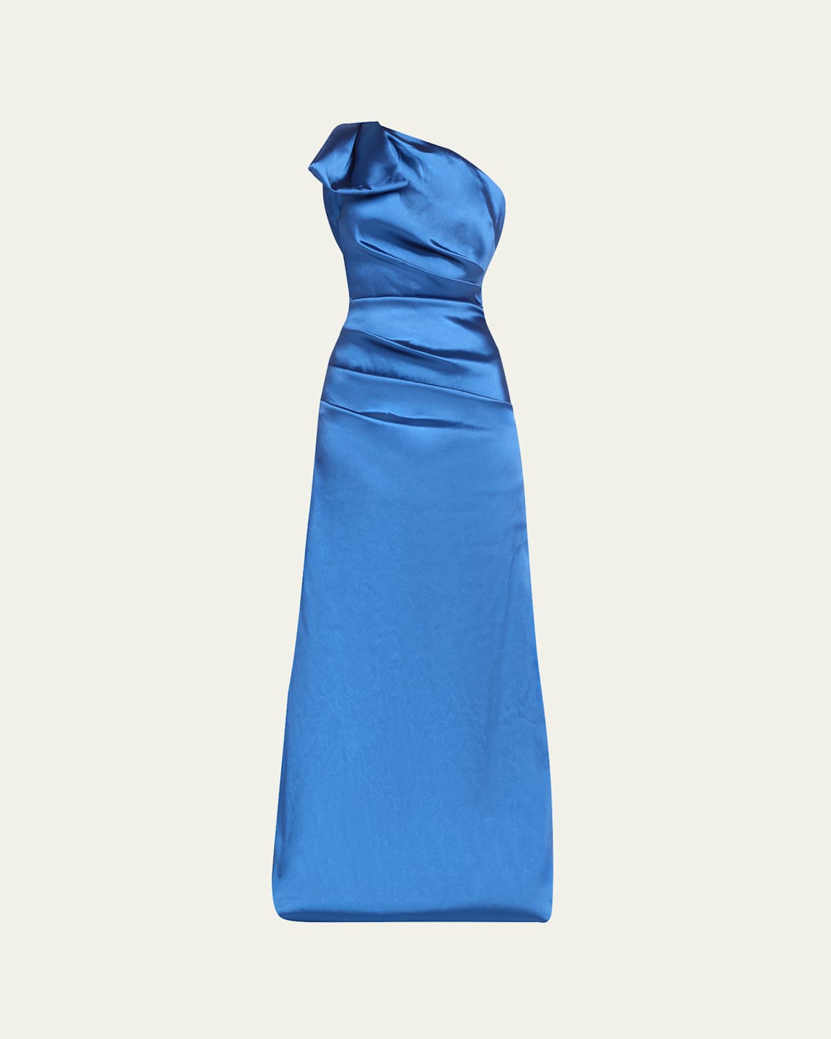 Rickie Freeman For Teri Jon One-shoulder Stretch Gazar Gown In Royal Blue