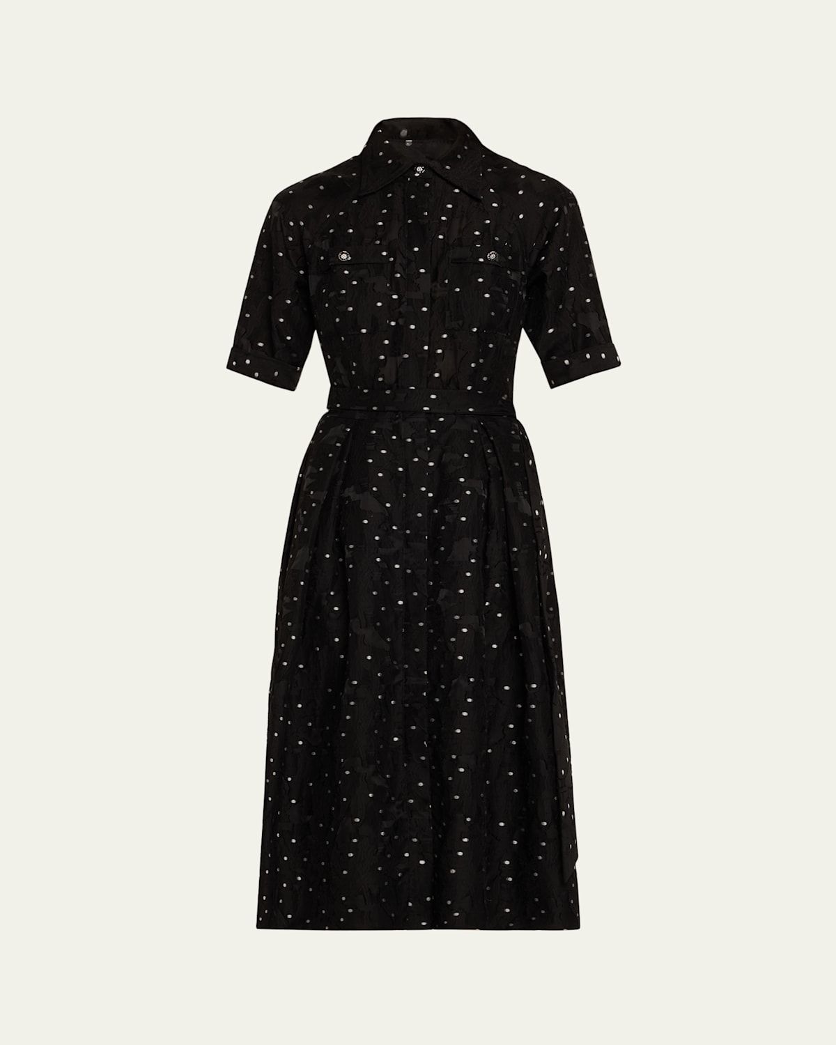 Burnout Polka Dot Midi Shirtdress