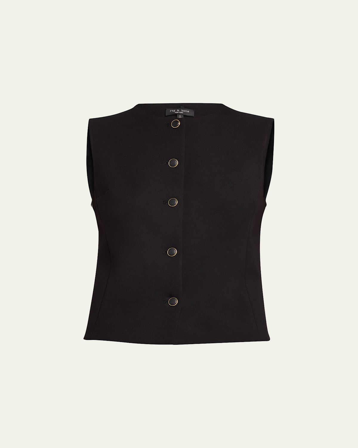 Rag & Bone Irina Button-front Vest In Black
