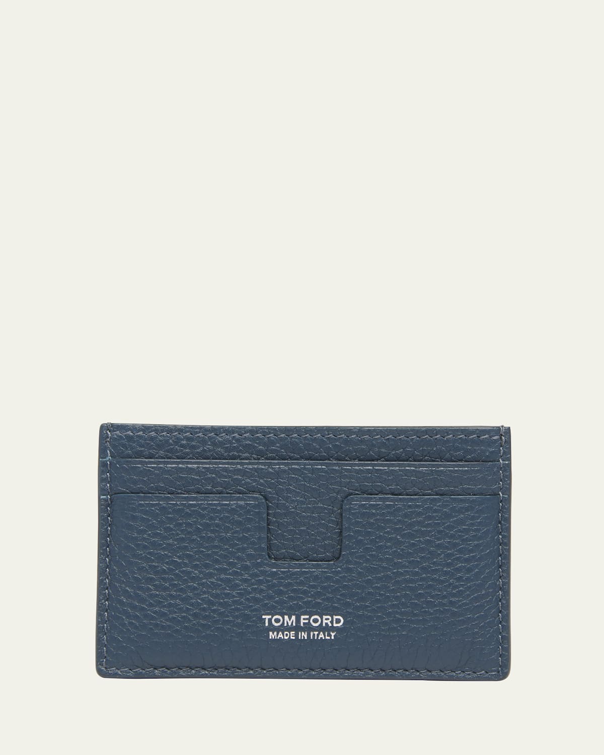 Men's T-Line Grained Leather Card Holder
