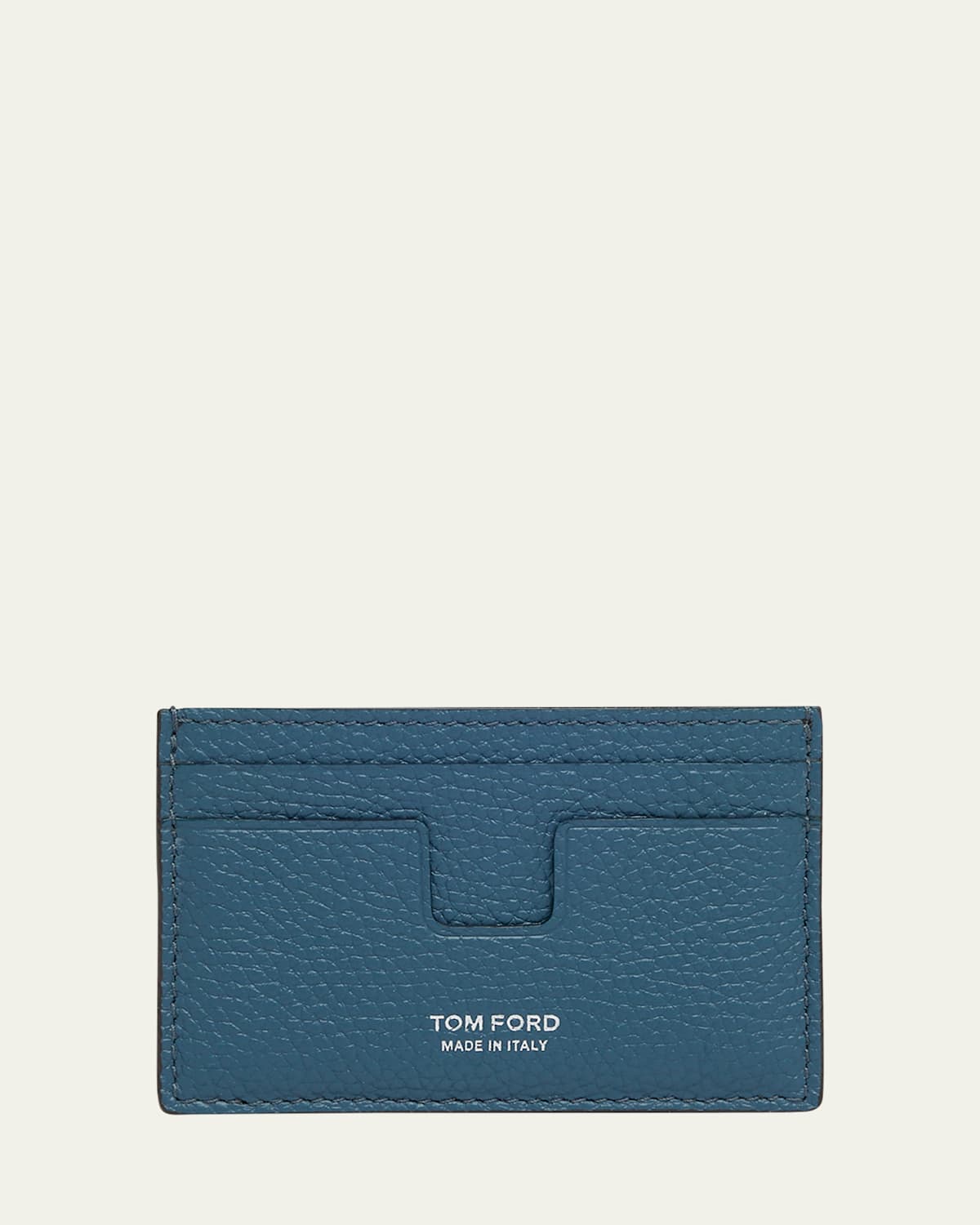 Men's T-Line Grained Leather Card Holder