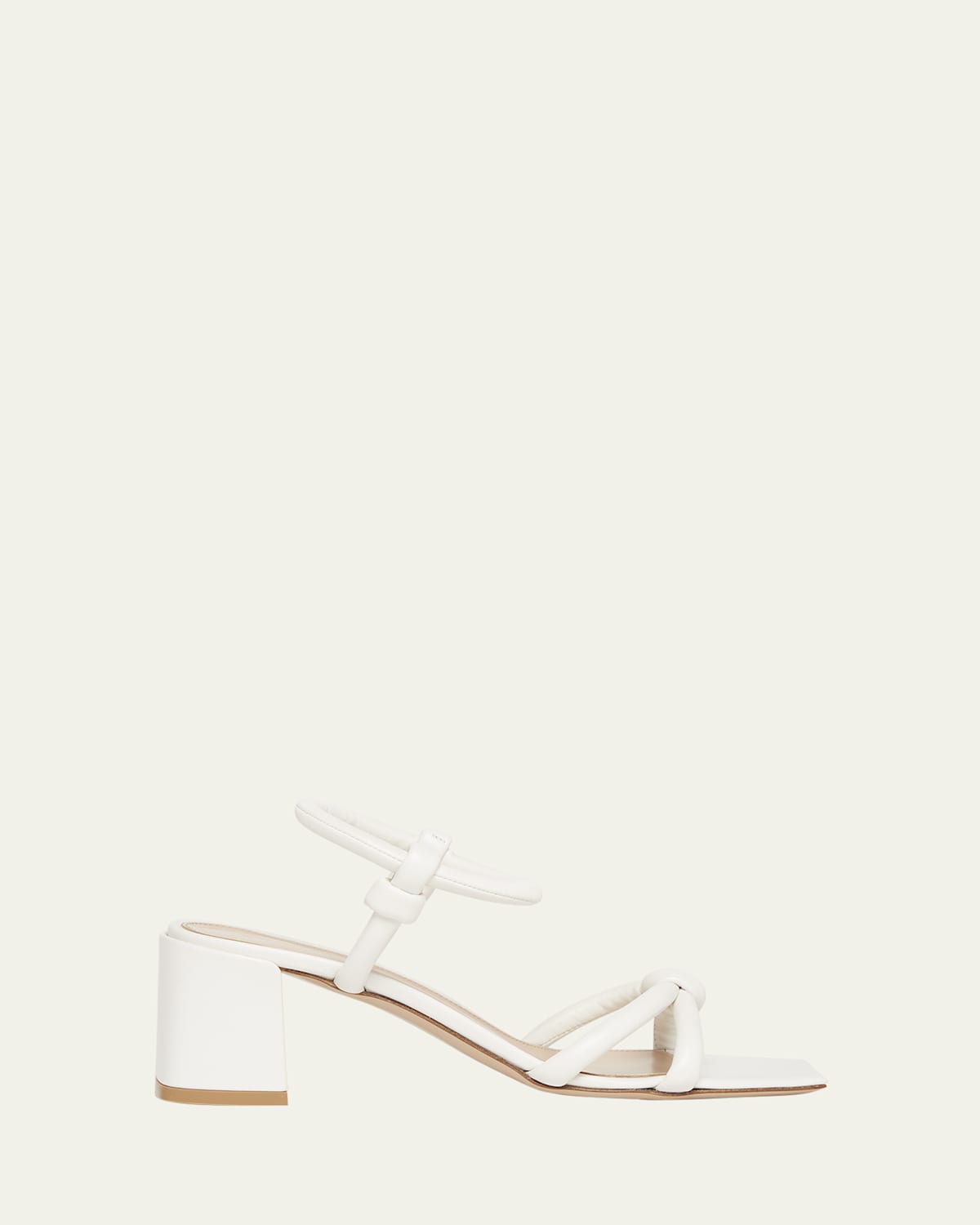 Shop Gianvito Rossi Leather Knot Ankle-strap Sandals In Mekong