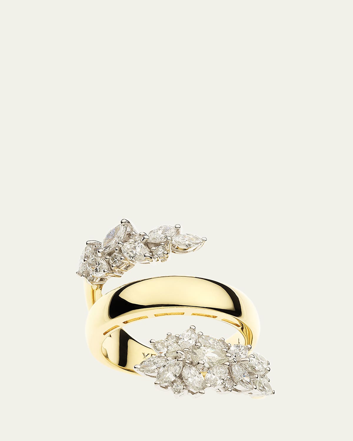 18K Yellow and White Gold Diamond Wrap Ring