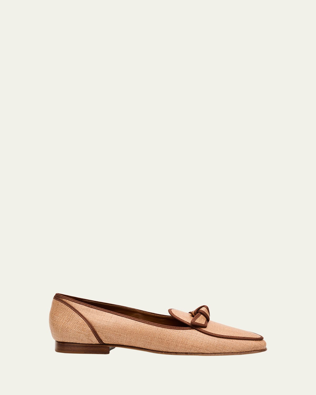 Grosgrain Raffia Bow Loafers