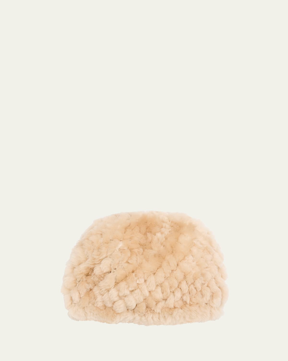 Shop Pologeorgis Dyed Shearling Skully Hat In Seasame