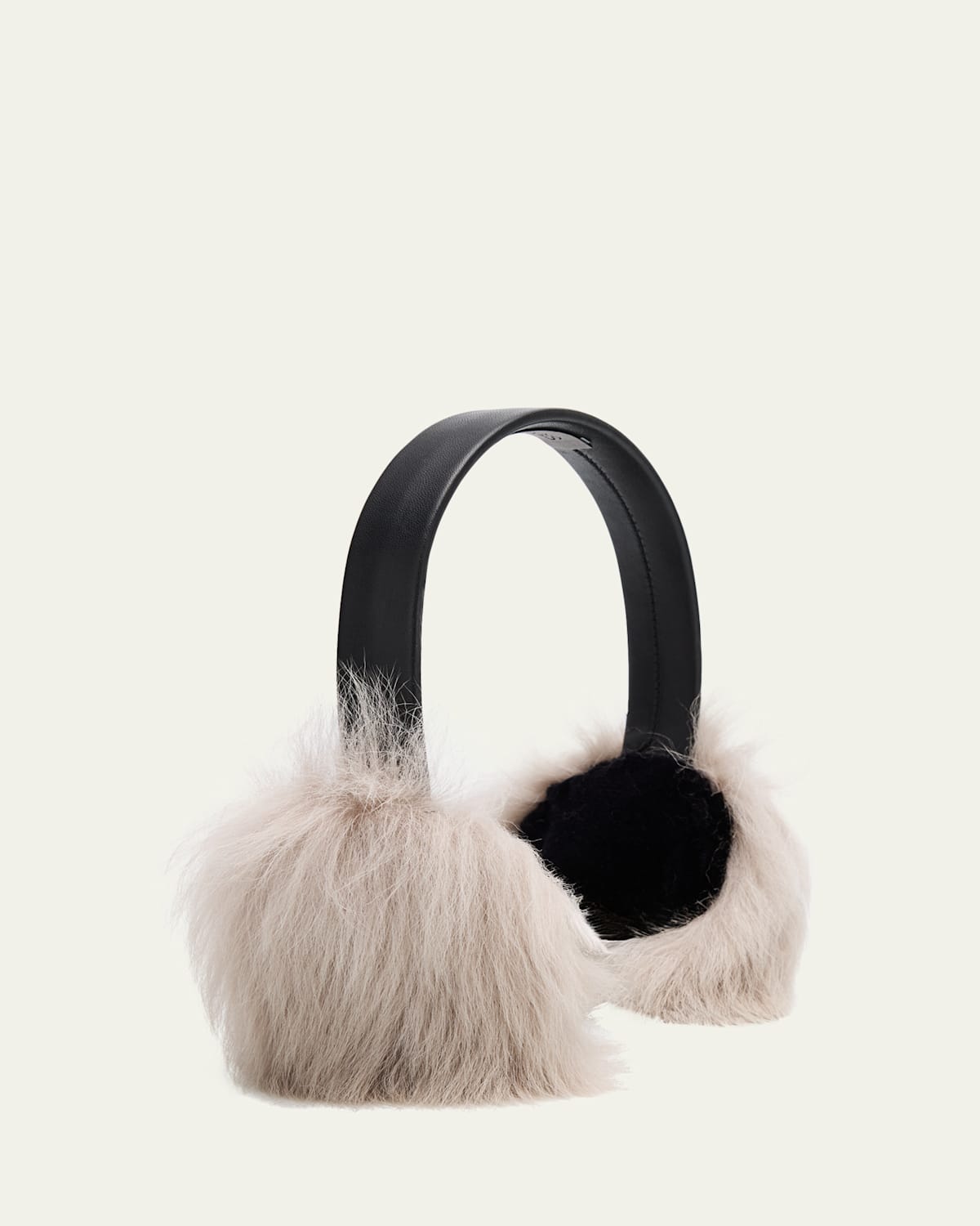 Shop Pologeorgis Dyed Shearling Earmuffs In Beige