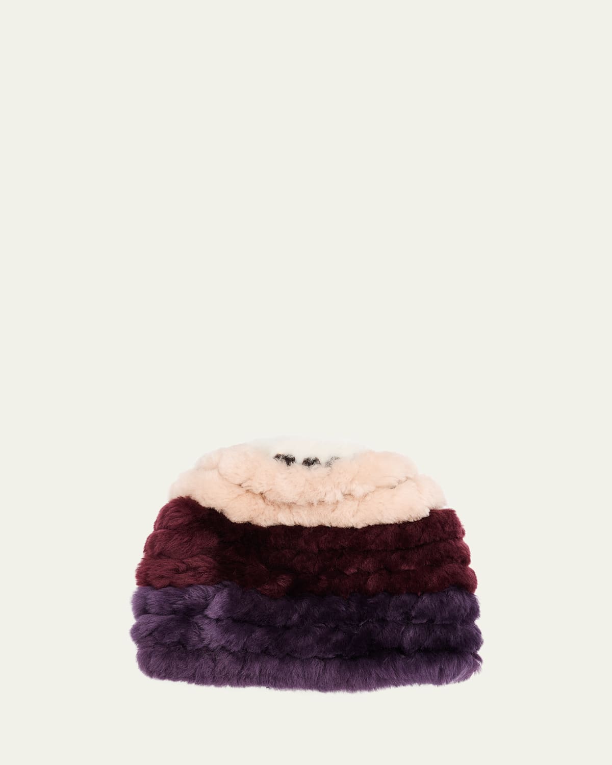 Multicolor Striped Dyed Shearling Hat