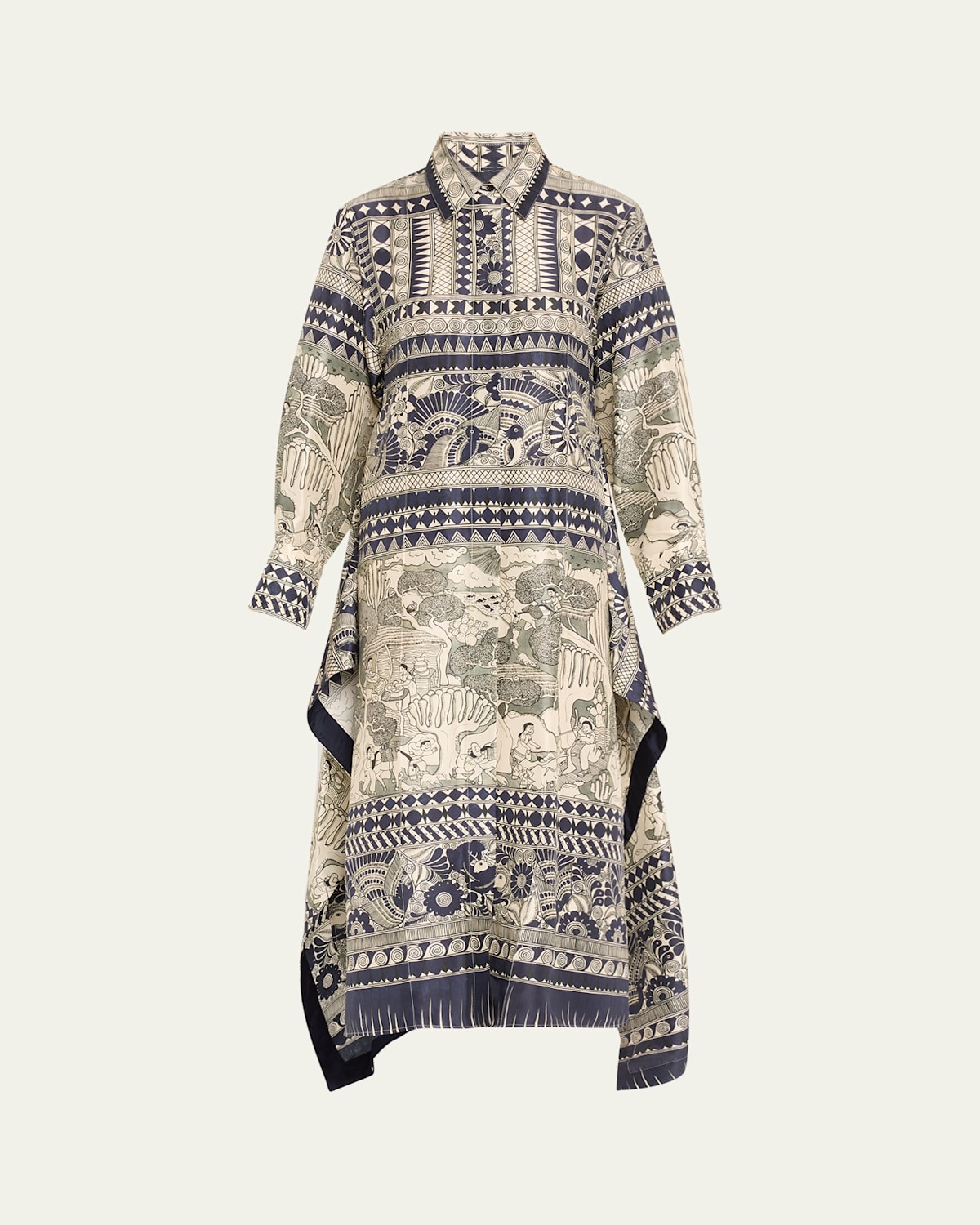 Camille RCC-Print Long-Sleeve Maxi Shirtdress