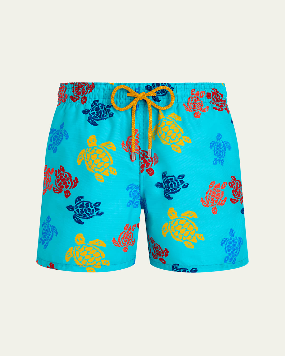 Vilebrequin Tortues Multicolores Long Stretch Board Shorts In Carribean