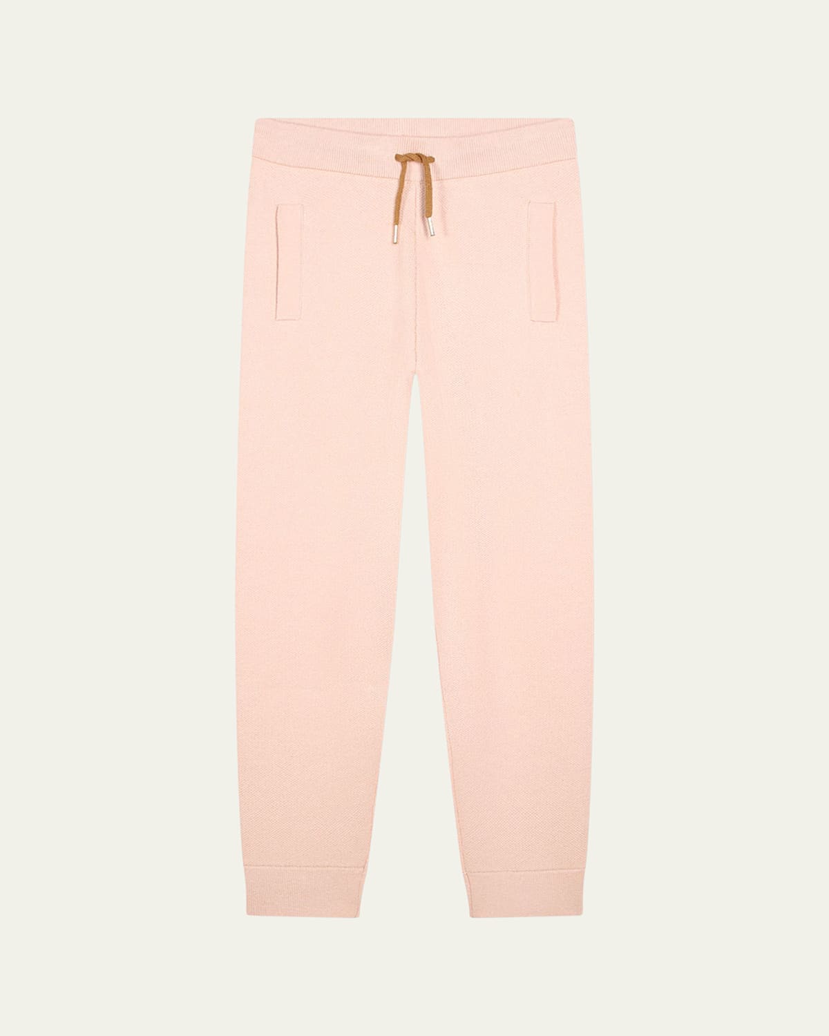 Chloé Girl's Striped Trim Knit Trousers In Pink  Washed Pink