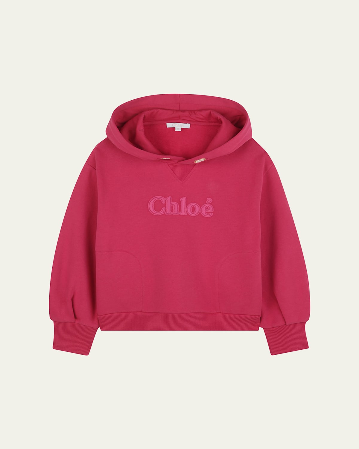 Chloé Logo-print Cotton Hoodie In Fuschia
