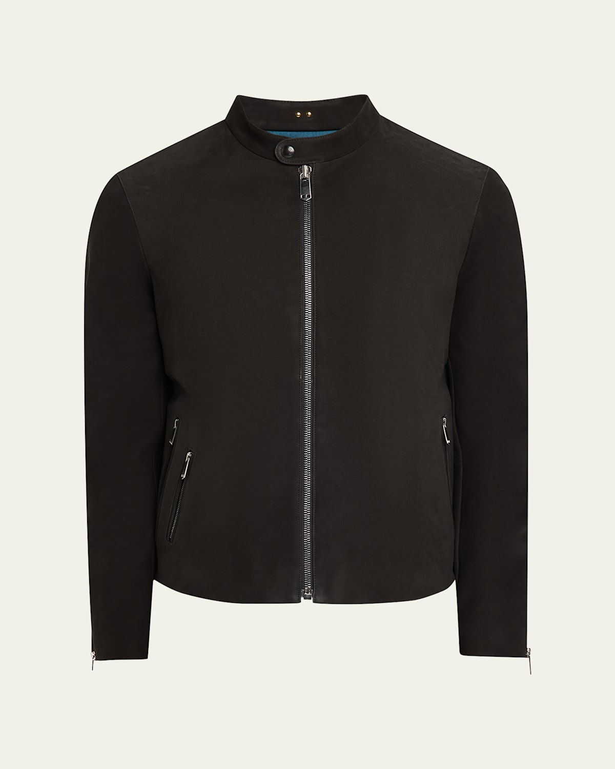 Men's Crest Cafe Leather Racer Jacket