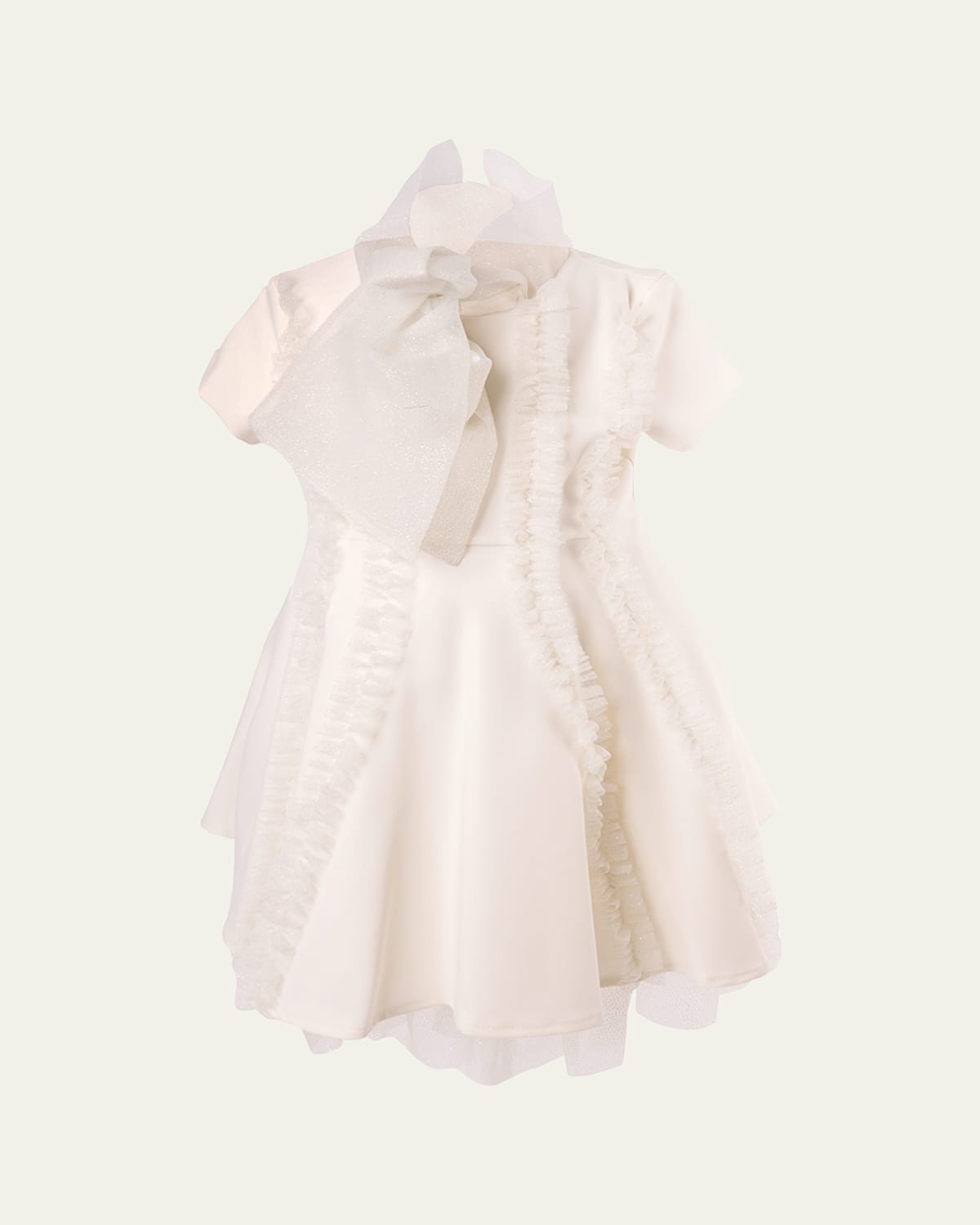 Shop Mama Luma Shimmering Bow Dress In Ecru