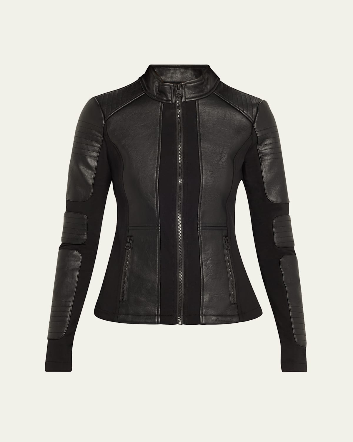Zip-Front Faux Leather Moto Jacket