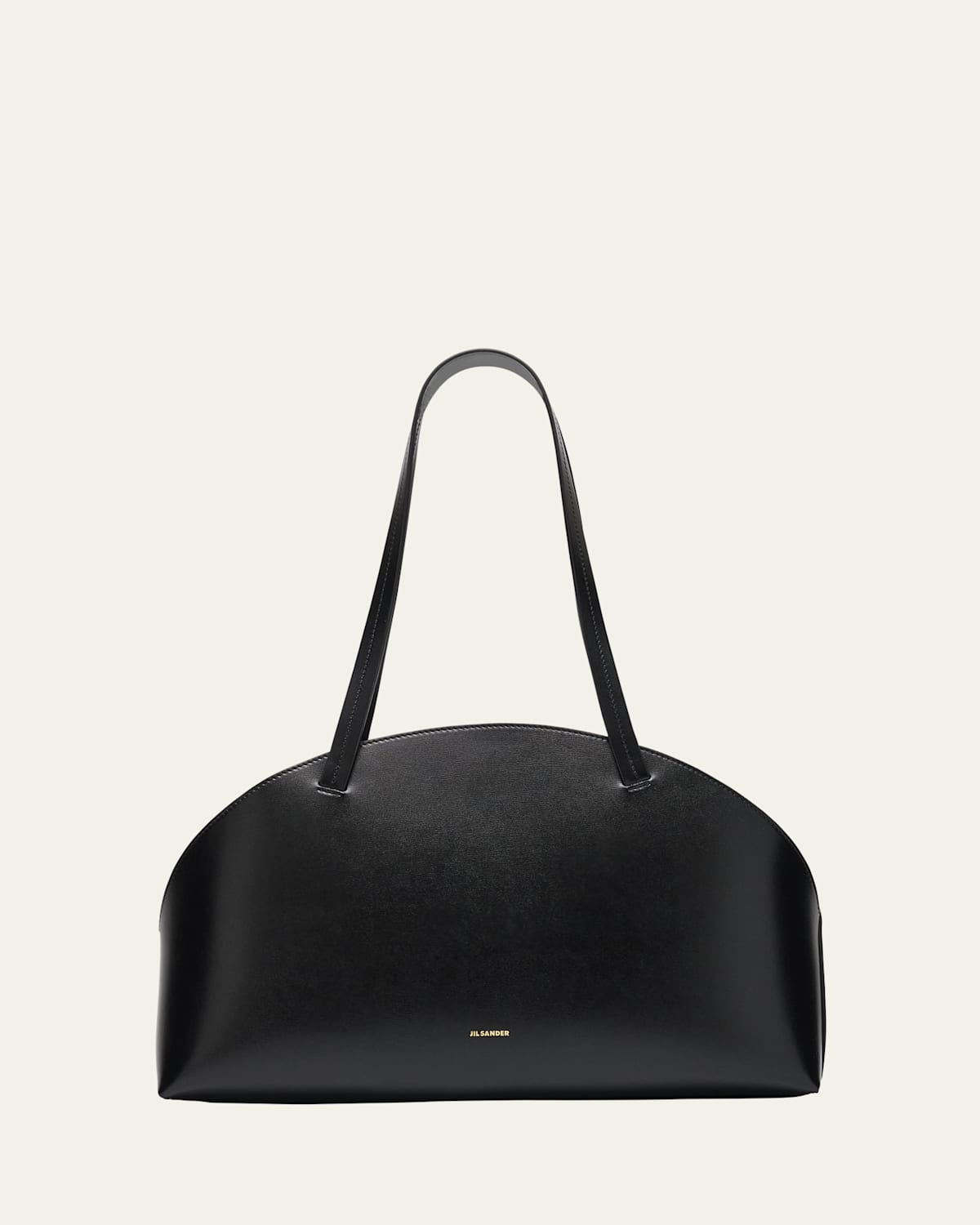 Jil Sander 'curve' Medium Leather Crossbody Bag In Black