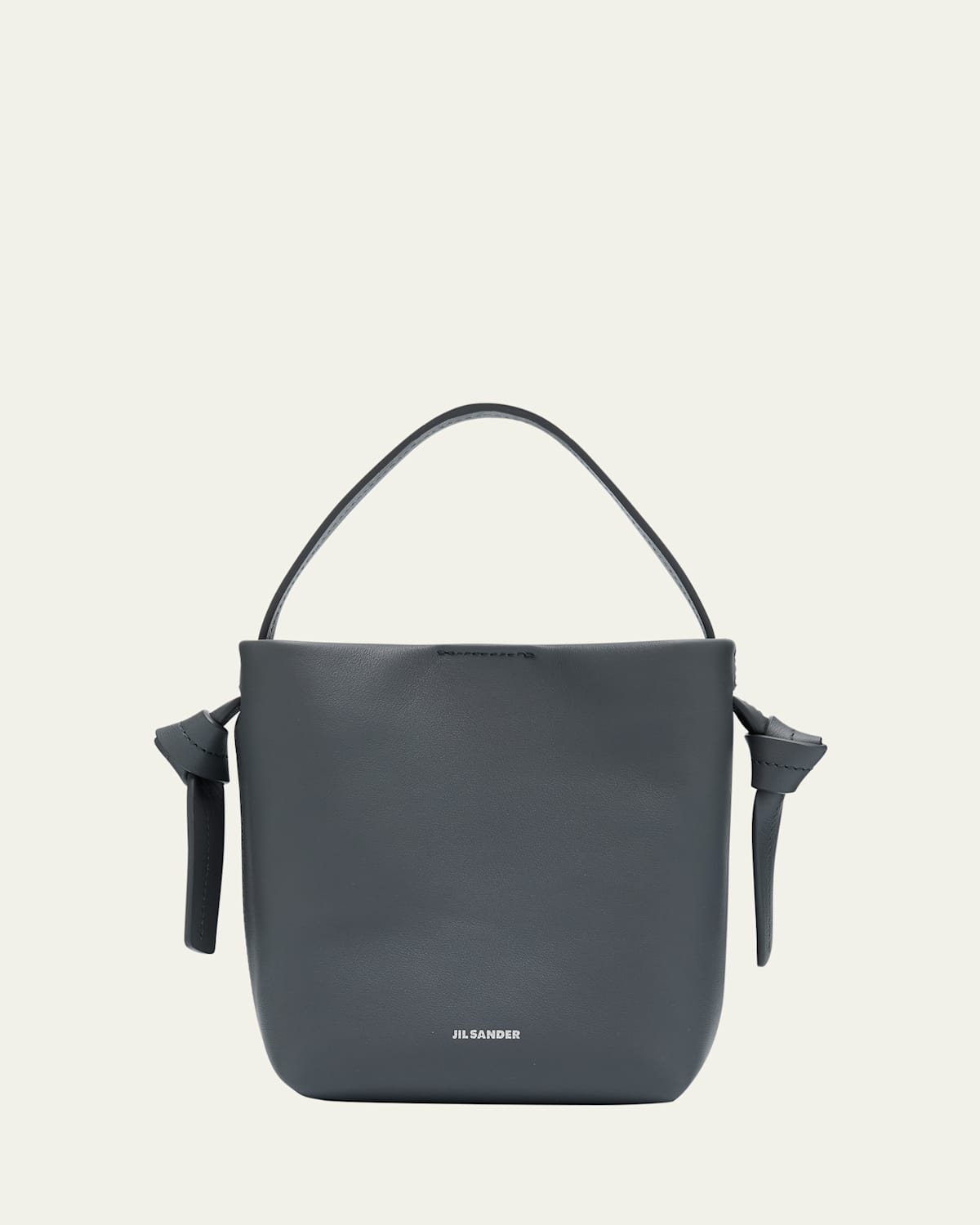 Jil Sander Knot Mini Leather Hobo Bag In Fog