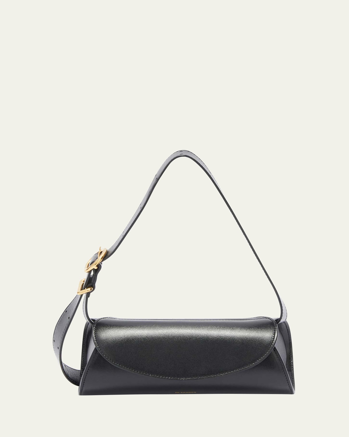 Jil Sander Cannolo Mini Flap Leather Shoulder Bag In Black | ModeSens