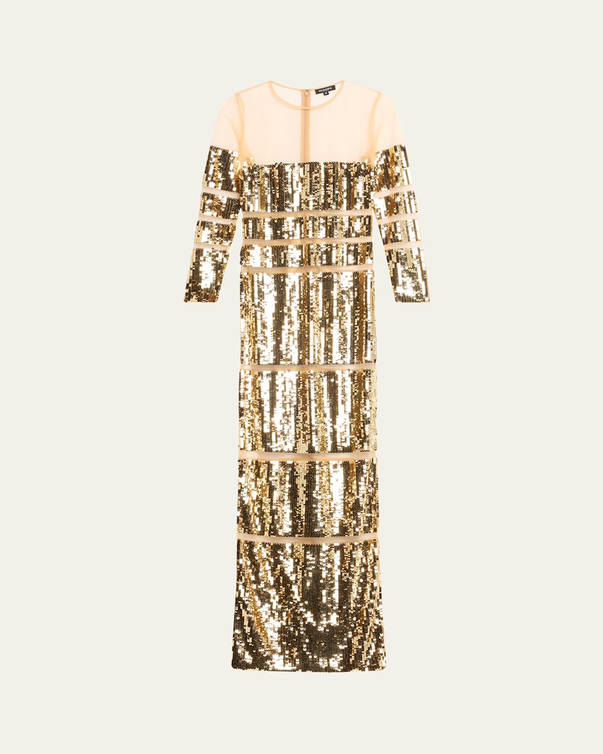 Retroféte Desi Sequined Panel Dress In Gold