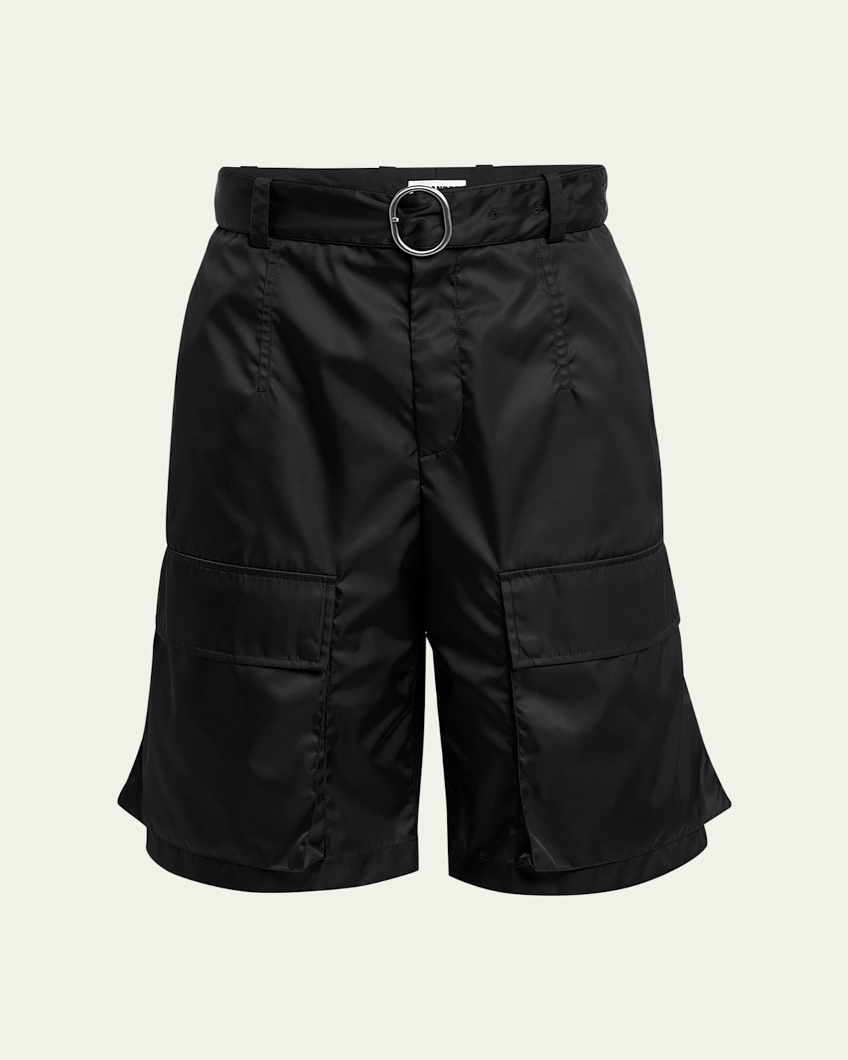 Jil Sander Men's Belted Nylon Cargo Shorts In Black