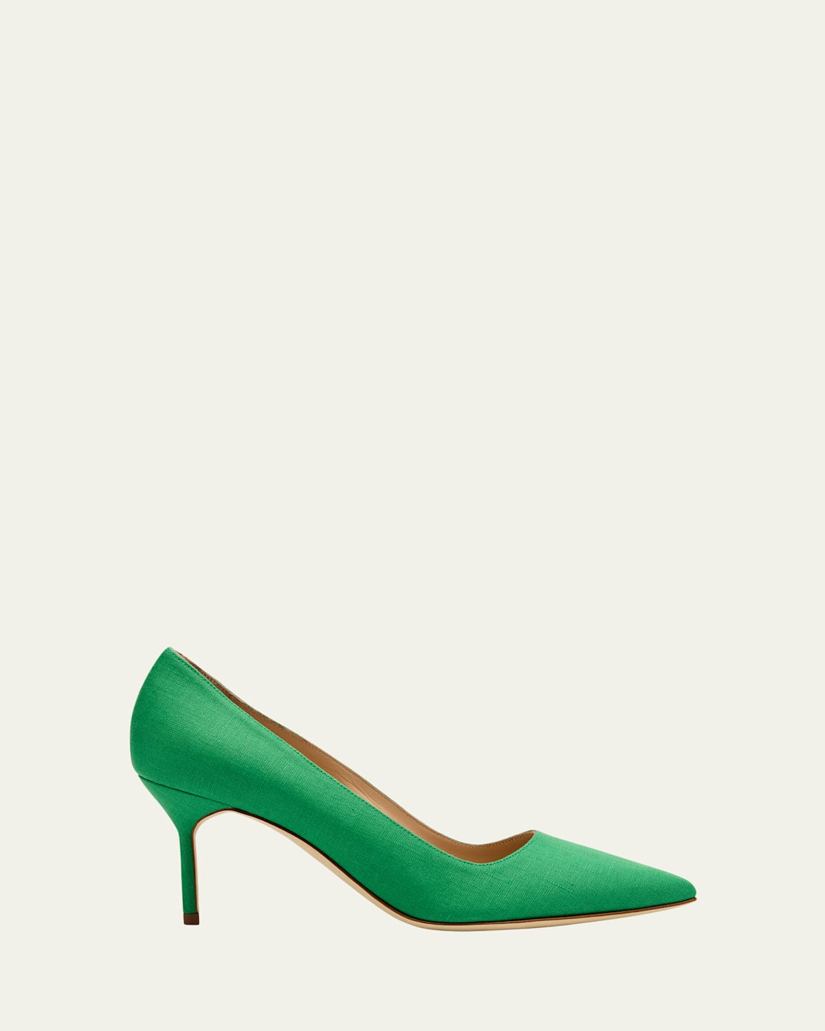 Manolo Blahnik Bb 70mm Classic Fabric Pumps In Green