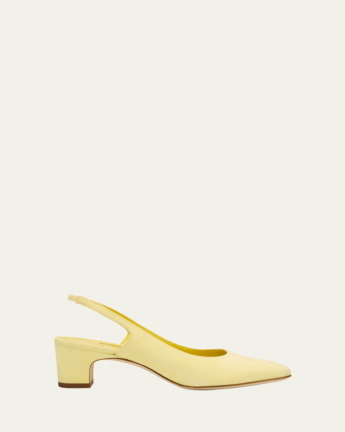 Manolo Blahnik Suede Block-heel Slingback Pumps In Yellow