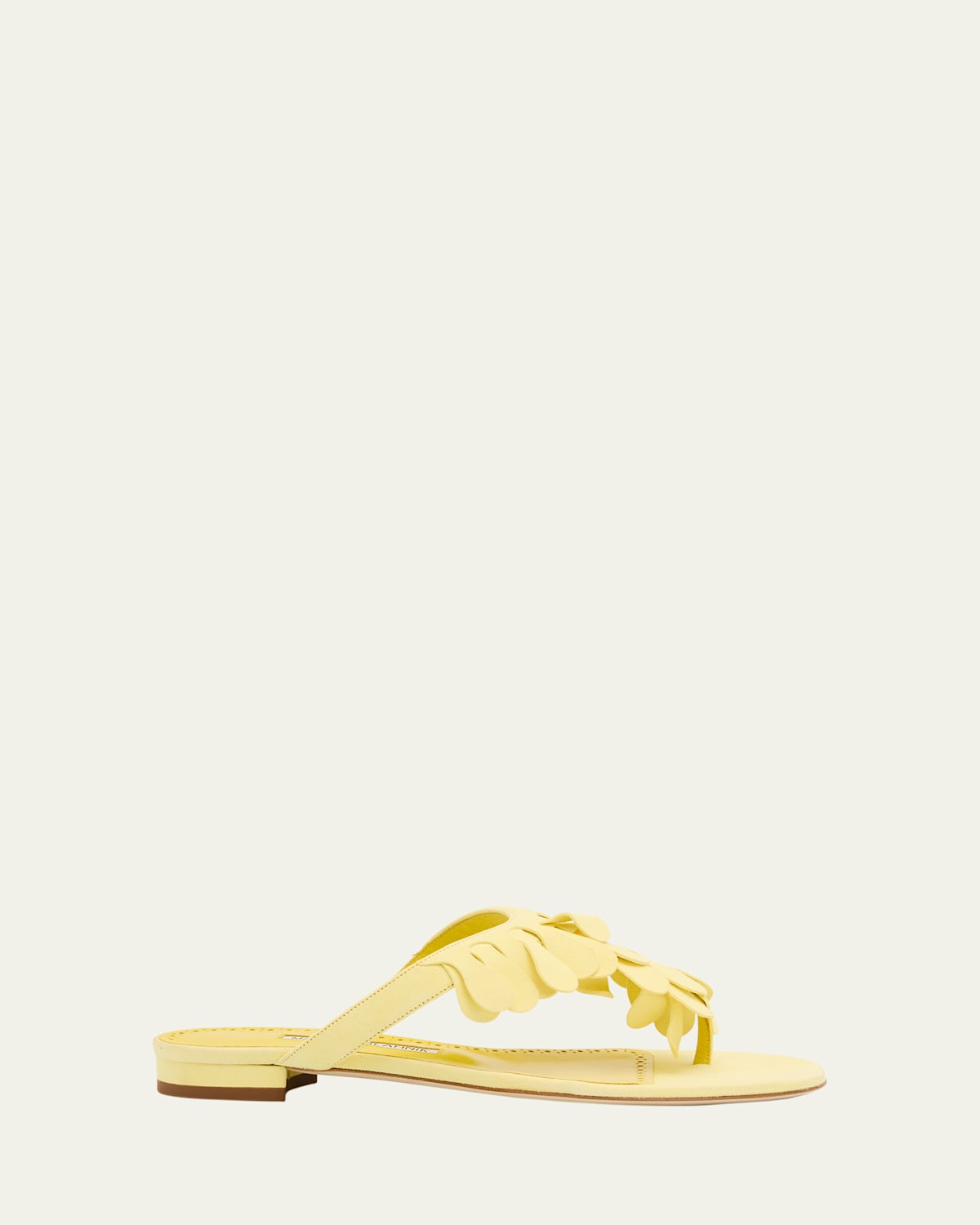 Manolo Blahnik Tamako Suede Flat Sandals In Yellow