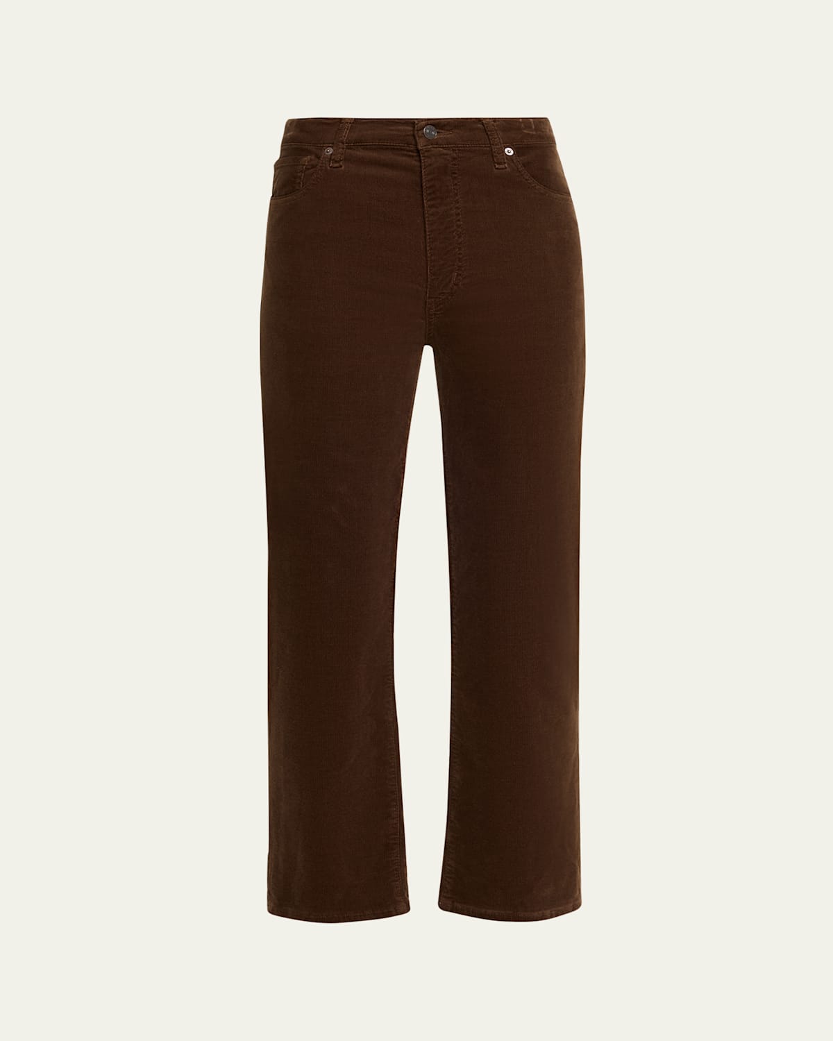 Frame Le Sleek Cropped Stretch Corduroy Pants In Brown