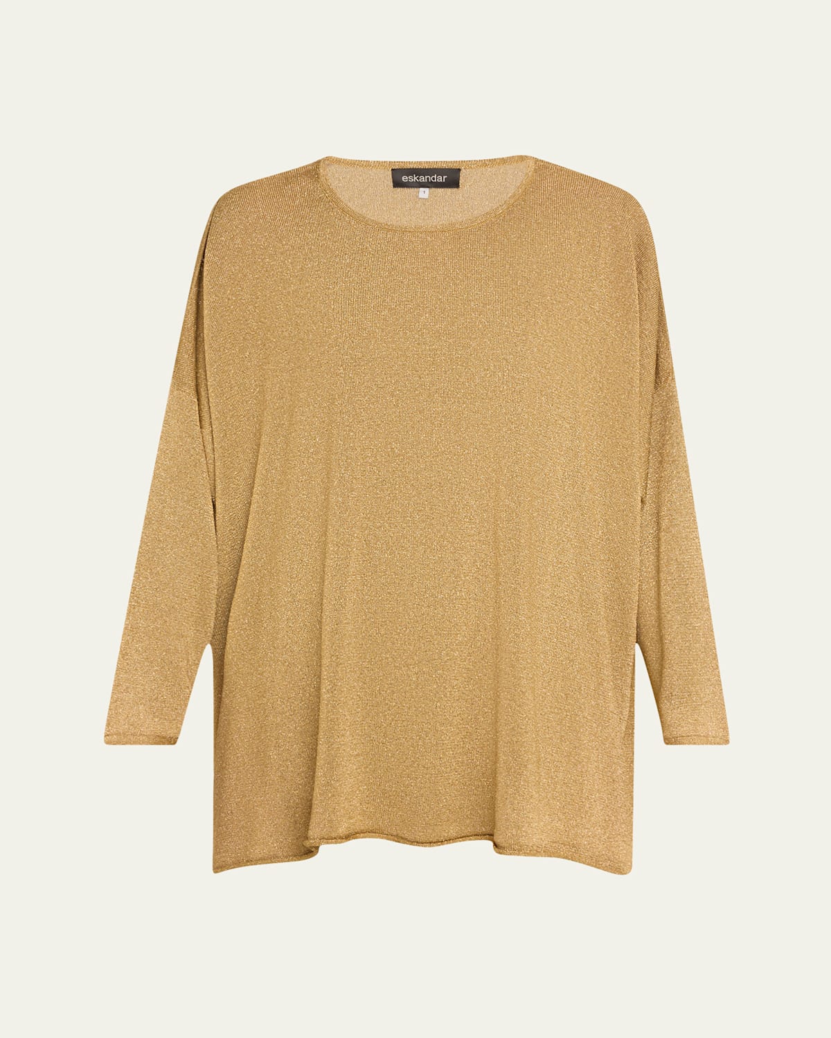 Eskandar A-line Bateau Neck Sweater (long Length) In Gold