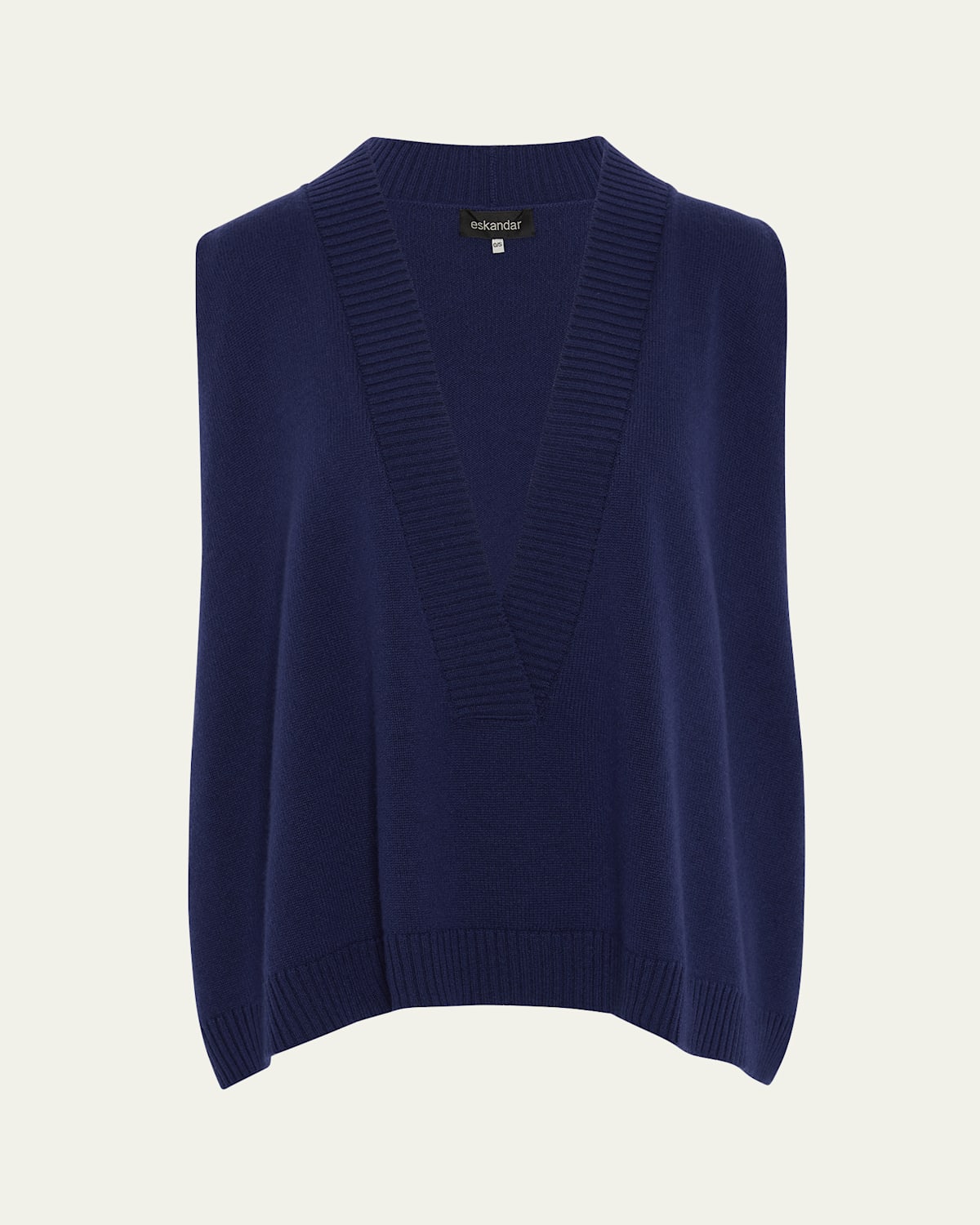 ESKANDAR A-LINE SLEEVELESS DEEP V SWEATER (MID PLUS LENGTH) 