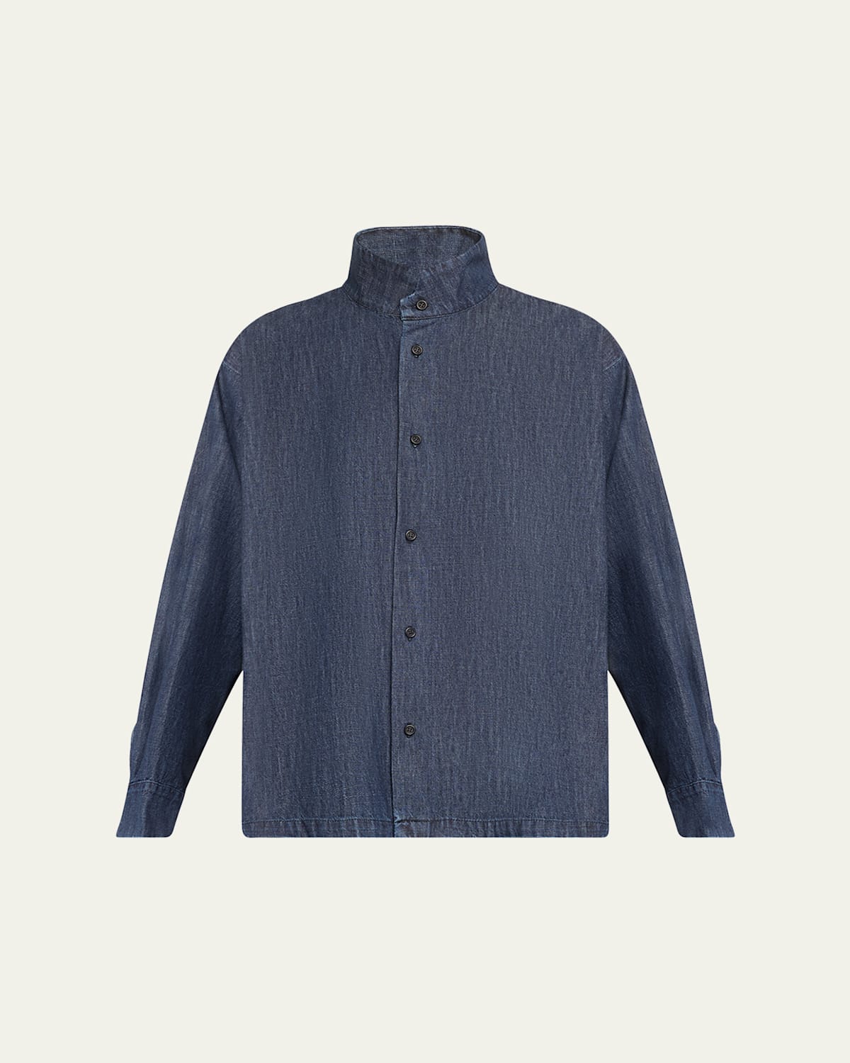 ESKANDAR DENIM CAUCASUS NOTCH COLLAR JACKET (MID PLUS LENGTH) 