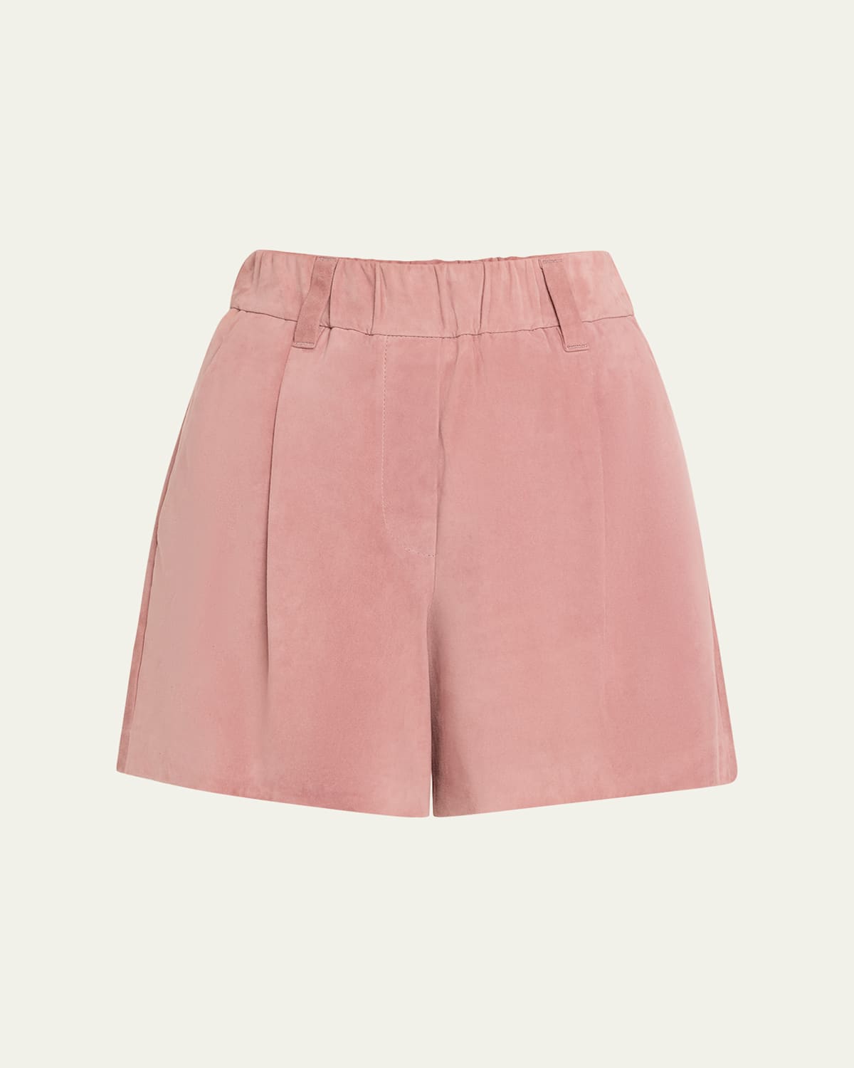 Brunello Cucinelli Suede Shorts In Peony Pink