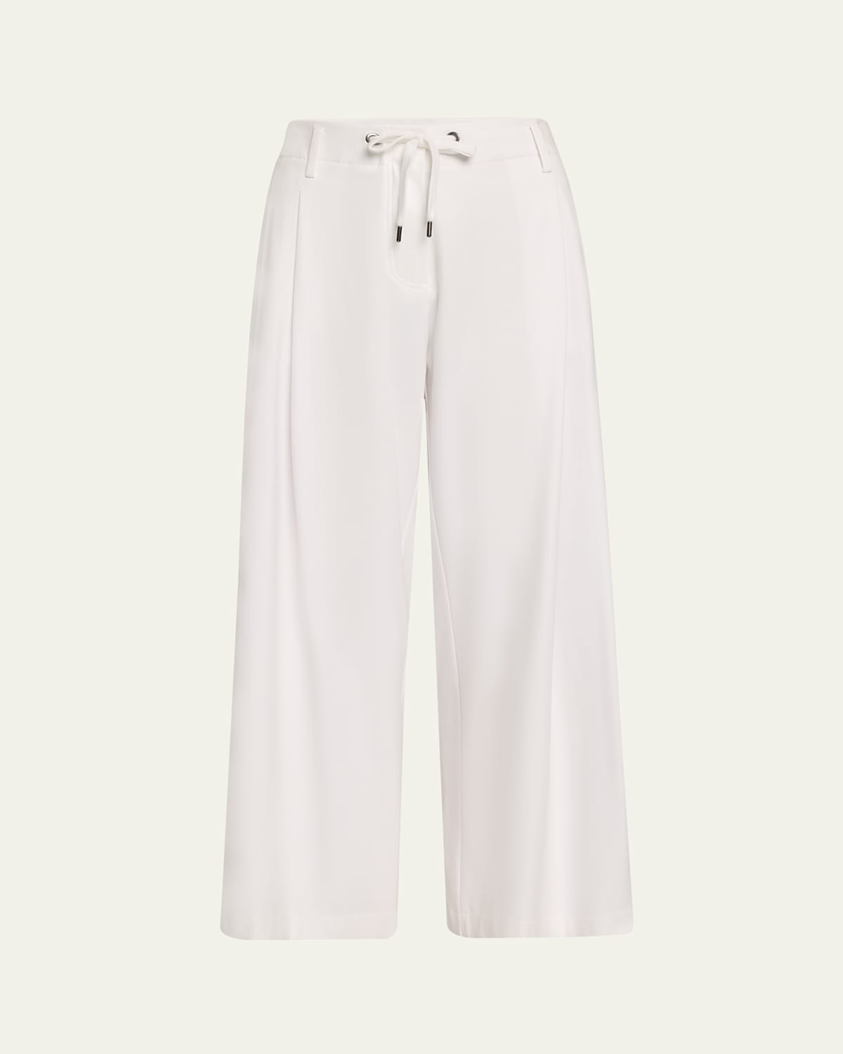 Brunello Cucinelli Straight-leg Drawstring Trousers In White