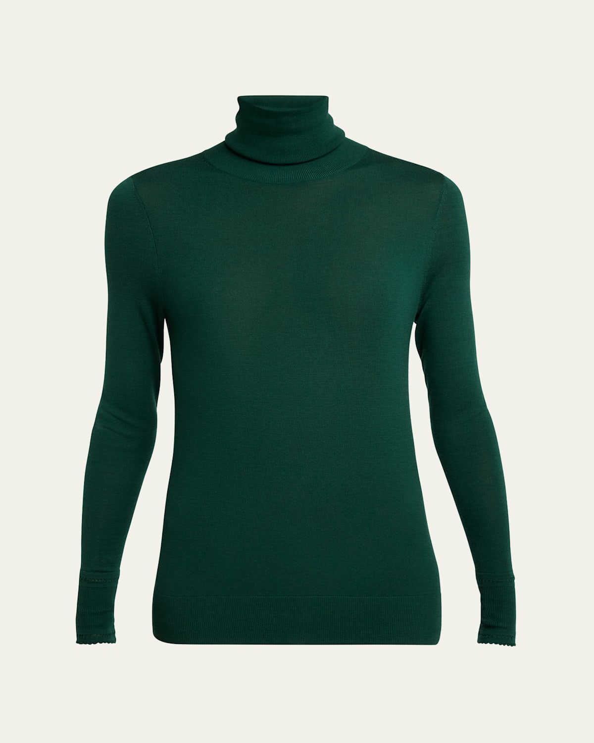 Chloé Turtleneck Wool Sweater In Deep Pine