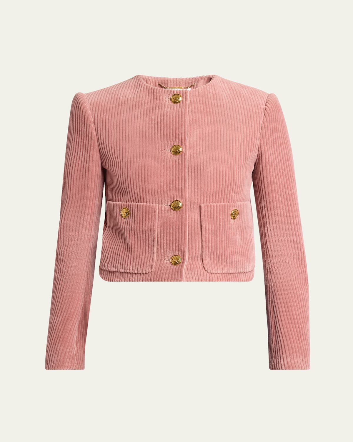 Chloé Cropped Corduroy Jacket Jackets Rose In Wild Pink
