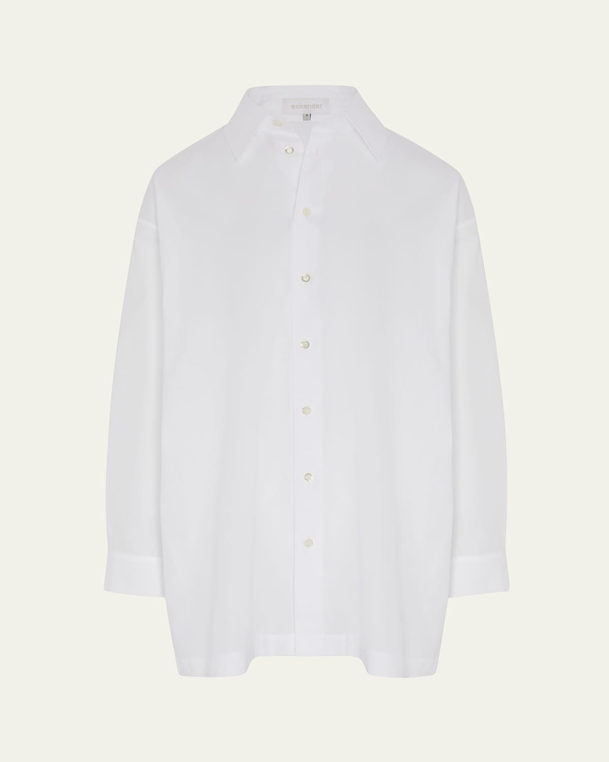 Slim A-line Back Pleat Shirt With Collar (Long Plus Length)