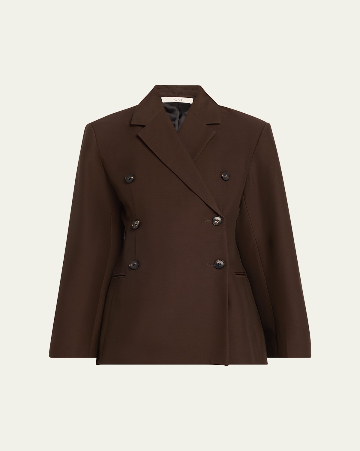 Co Double-breasted Wool Blazer In Cholate
