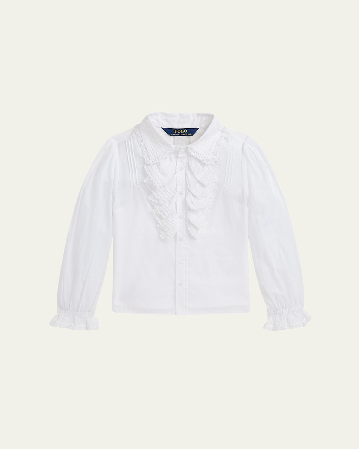 Girl's Ruffled Victorian-Inspired Blouse, Size 2-6X